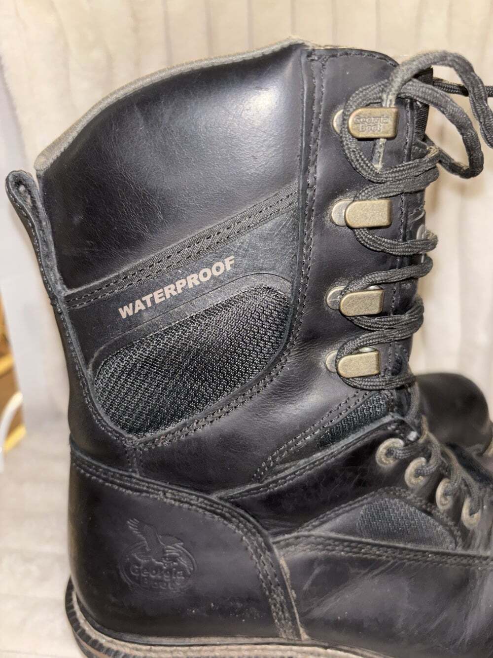 Georgia Boot LA Logger Waterproof Black Work Boots EH Mens 8M GB00619 Comp Toe - Picture 5 of 8